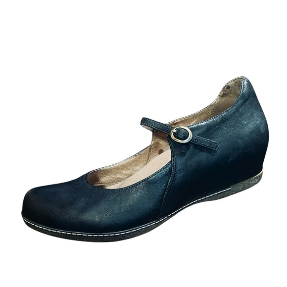 Dansko Black Leather Mary Jane Hidden Wedge Heels – Size 42 (US 11-11.5) - Picture 4 of 14